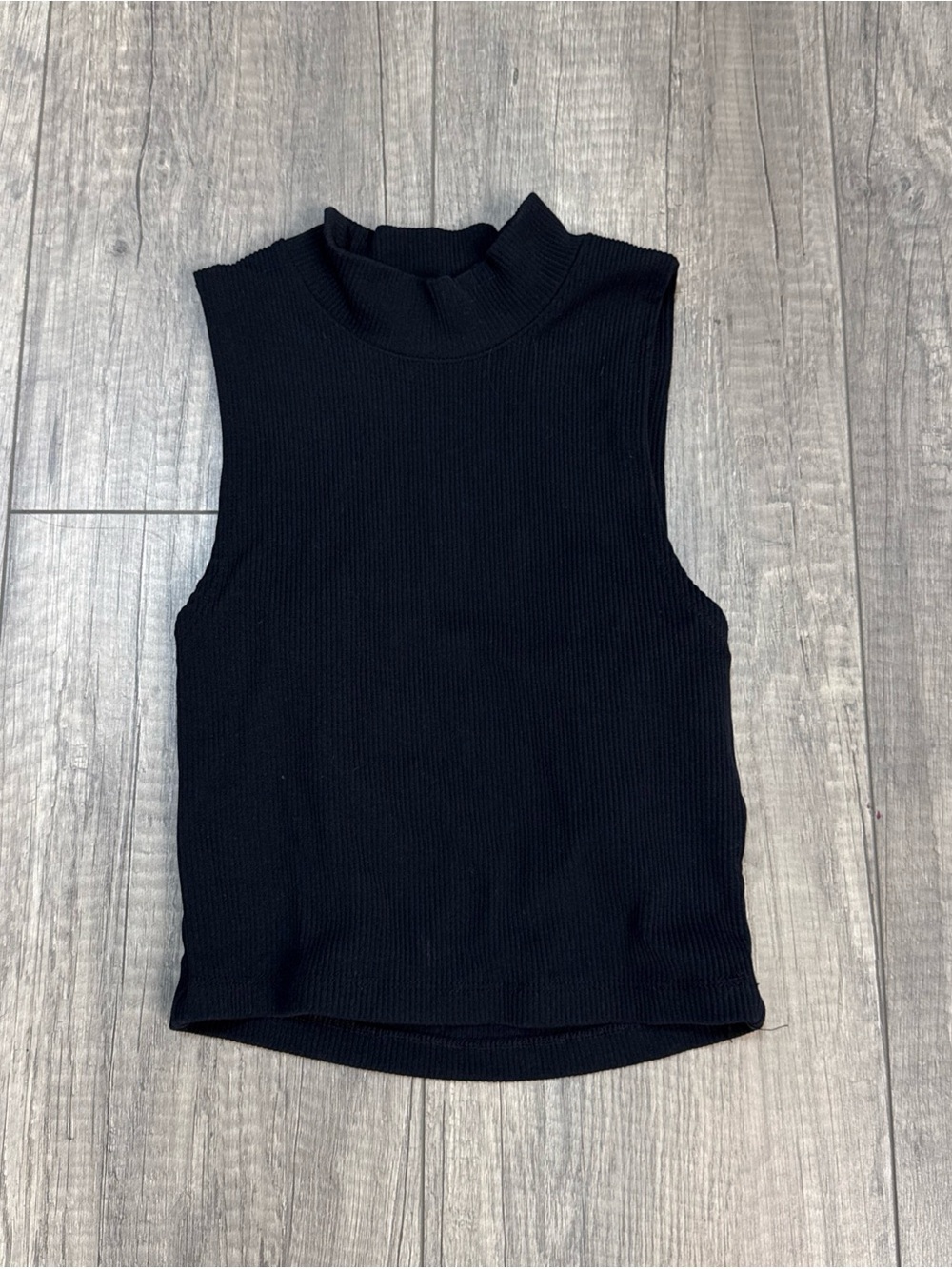 Abercrombie & Fitch Black Ribbed Mock Neck Tank